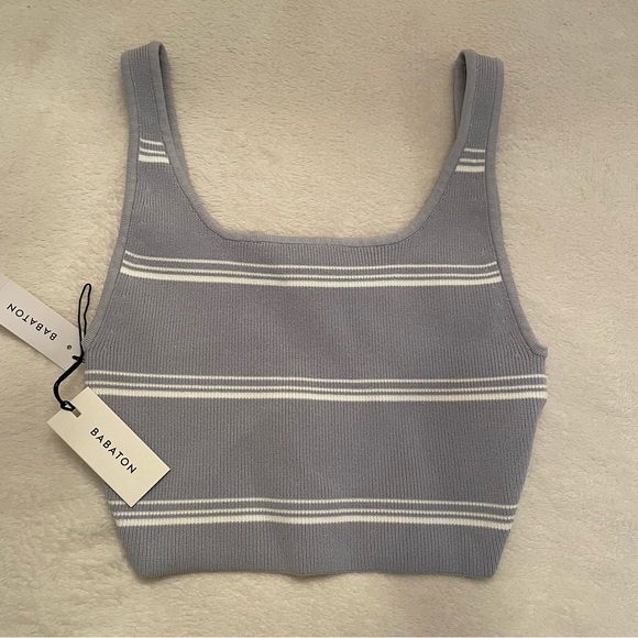 SCULPT KNIT SQUARENECK Babaton NWT tank top blue aritzia cami - Picture 5 of 7